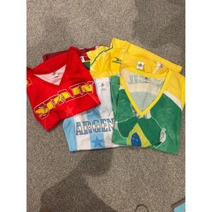 Vintage y2k soccer jersey type sporty v neck size large and med lot of 5